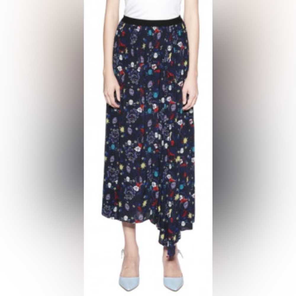ZADIG & VOLTAIRE Roux Tattoo-print uneven hem maxi skirt